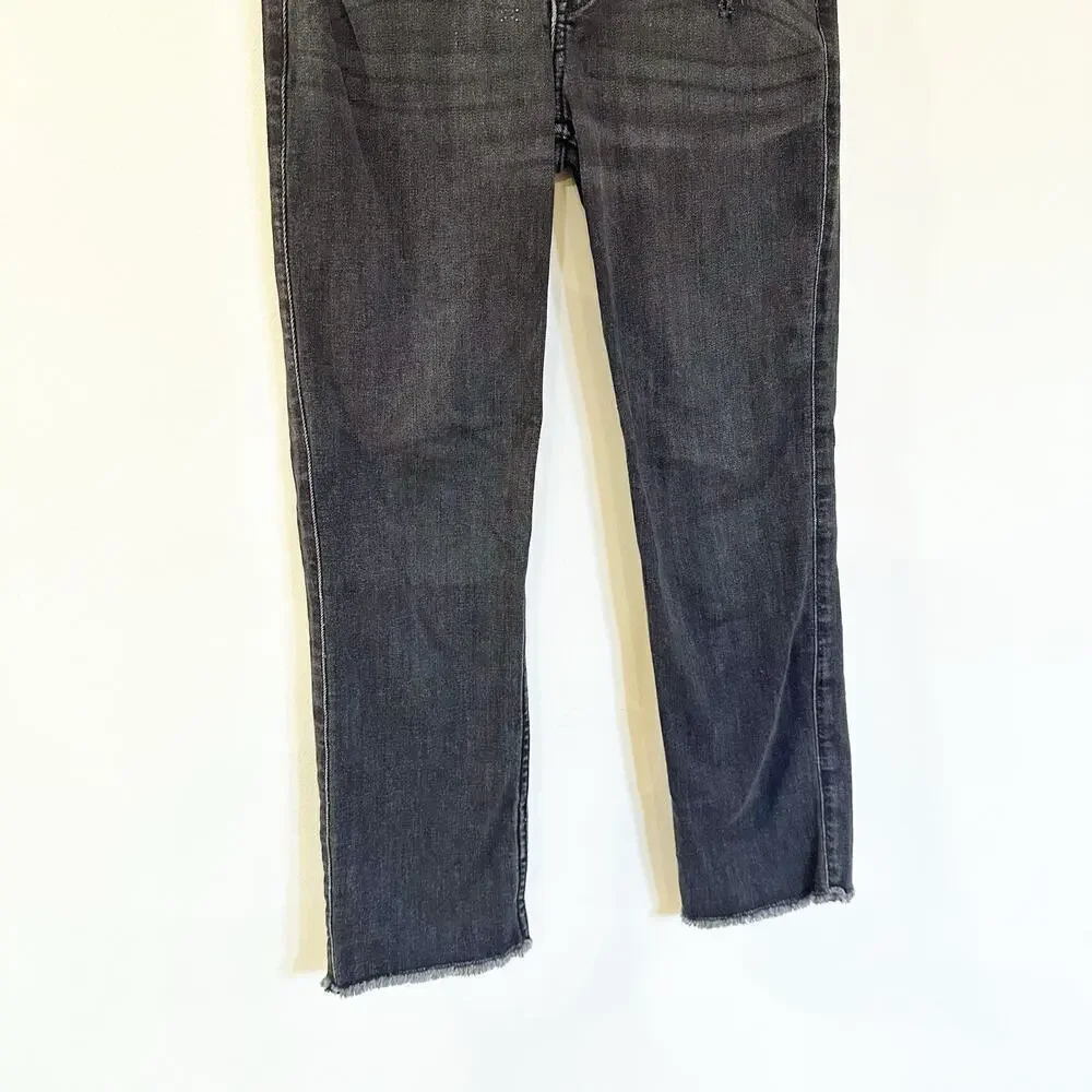 Abercrombie Kids High Rise Ankle Straight Jeans sz 11/12 SLIM Girls Black Jeans